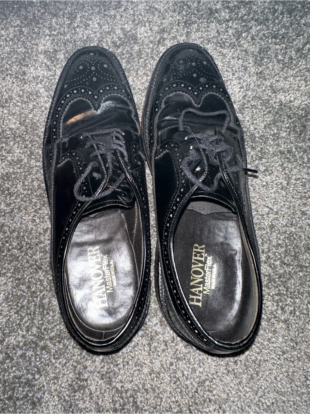 Leather Black Mens Wingtip Dress Shoes